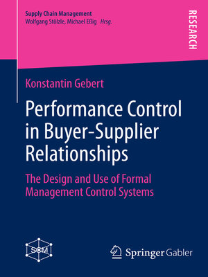 cover image of Performance Control in Buyer-Supplier Relationships